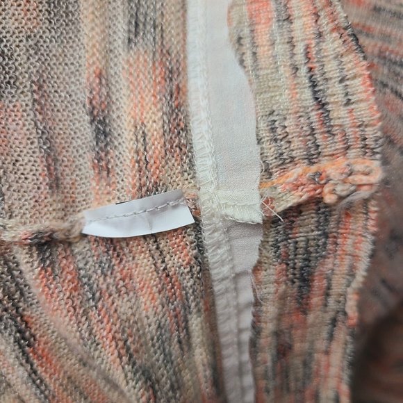 Kensie Top Sweater Womens Size M Medium Pink Gray Long Sleeve V Neck Lightweight - Picture 6 of 6